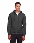 Team 365 Men's Zone HydroSport Heavyweight Full-Zip Hooded Sweatshirt DARK GREY HEATHR