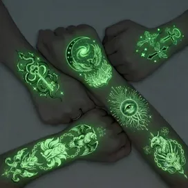 Glow Tattoos with Colorful Imprint - Custom Flying Discs
