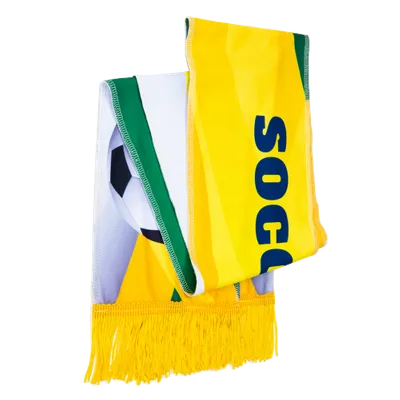 A yellow custom rally towel with fringe, featuring bold black lettering. A yellow custom rally towel with fringe, featuring bold black lettering.