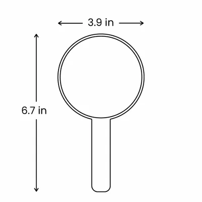 Round 3.9 in. x 6.7 in.
