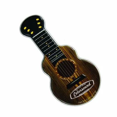 Dark Woodgrain Acoustic Guitar Shaped Mint Tin - Custom Flying Discs