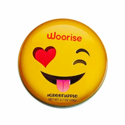 Winking Emojy Tin with Green Apple Mints - Custom Flying Discs