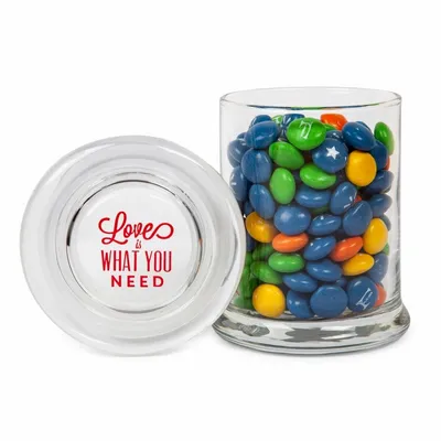Glass Gourmet Jar - Chocolate Buttons Imprinted - Custom Flying Discs