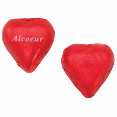 Imprinted Chocolate Foiled Hearts - Custom Flying Discs