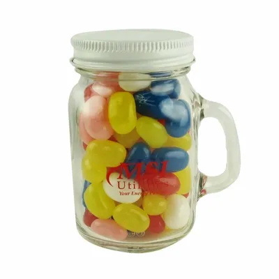 Glass Mini Mason Jars - Gourmet Jelly Beans - Custom Flying Discs