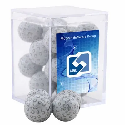 Acrylic Box with Chocolate Golf Balls - Small - Custom Flying Discs