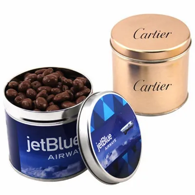 Round Tin with Choc Covered Raisins - Custom Flying Discs