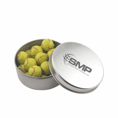 Round Tin with Chocolate Tennis Balls - SBF3000 - Custom Flying Discs