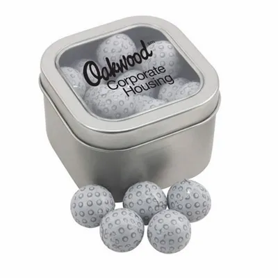Window Tin with Chocolate Golf Balls - SBF2700 - Custom Flying Discs