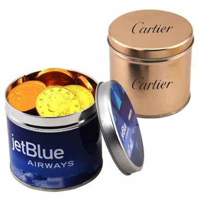 Round Tin with Chocolate Coins - Custom Flying Discs