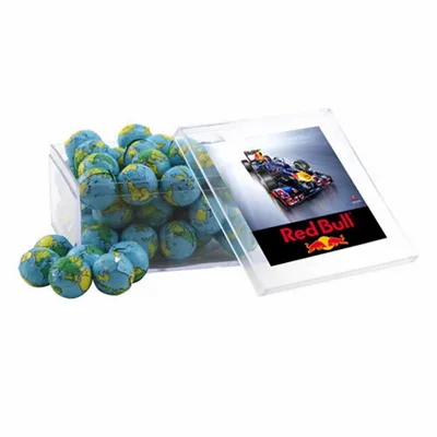 Acrylic Box with Chocolate Globes - Large - Custom Flying Discs