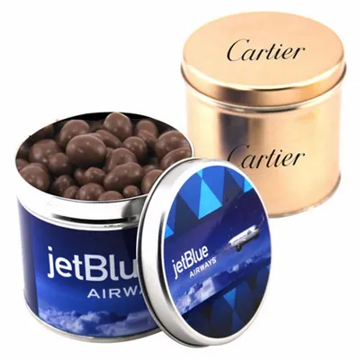 Round Tin with Choc Covered Peanuts - Custom Flying Discs