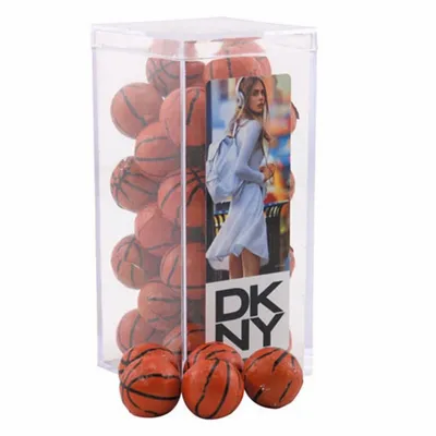 Acrylic Box with Chocolate Basketballs - Medium - Custom Flying Discs