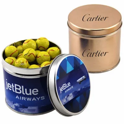 Round Tin with Chocolate Tennis Balls - SBF4100 - Custom Flying Discs