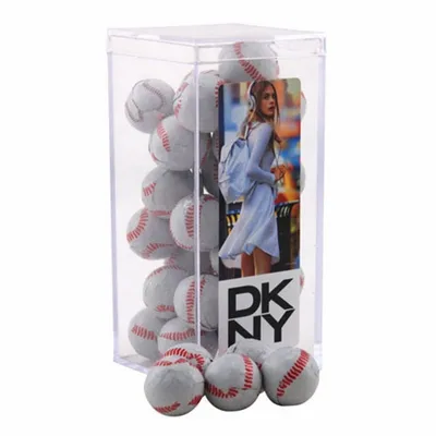 Acrylic Box with Chocolate Baseballs - Medium - Custom Flying Discs