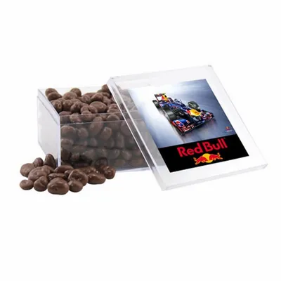 Acrylic Box with Choc Covered Raisins - Large - Custom Flying Discs