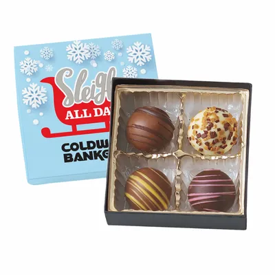 Truffle Gift Box Full Color Lid with 4 Truffles - Custom Flying Discs