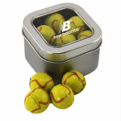 Window Tin with Chocolate Tennis Balls - SBF2500 - Custom Flying Discs