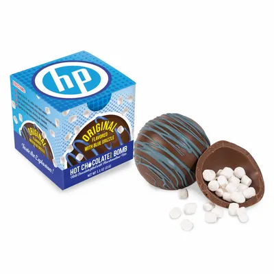 Blue Drizzle Hot Chocolate Bomb in Full Color Gift Box - Custom Flying Discs