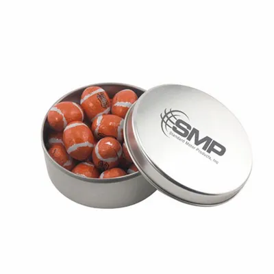 Round Tin with Chocolate Footballs - SBF3000 - Custom Flying Discs