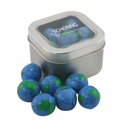 Window Tin with Chocolate Globes - SBF2500 - Custom Flying Discs