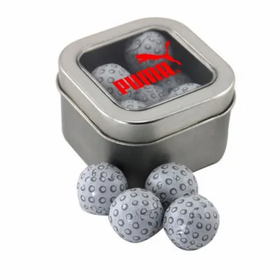 Window Tin with Chocolate Golf Balls - SBF2500 - Custom Flying Discs