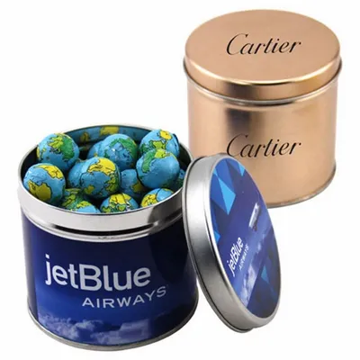Round Tin with Chocolate Globes - SBF4100 - Custom Flying Discs
