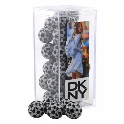 Acrylic Box with Chocolate Soccer Balls - Medium - Custom Flying Discs