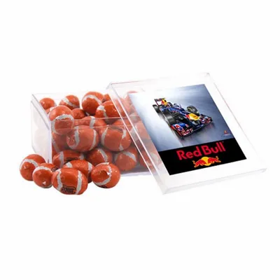 Acrylic Box with Chocolate Footballs - Large - Custom Flying Discs
