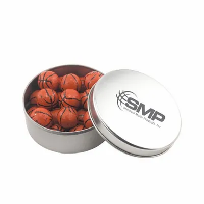 Round Tin with Chocolate Basketballs - SBF3000 - Custom Flying Discs