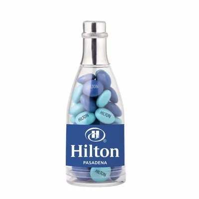 Champagne Bottle with Imprinted Chocolate Buttons - Custom Flying Discs