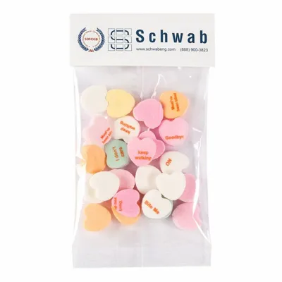 Small Header Bags - Imprinted Conversation Hearts - Custom Flying Discs