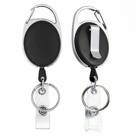 Solid Black and Steel Reel Keychain Solid Black and Steel Reel Keychain - Custom Flying Discs