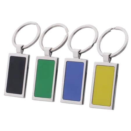 Colored Rectangle Metal Keychain Colored Rectangle Metal Keychain - Custom Flying Discs
