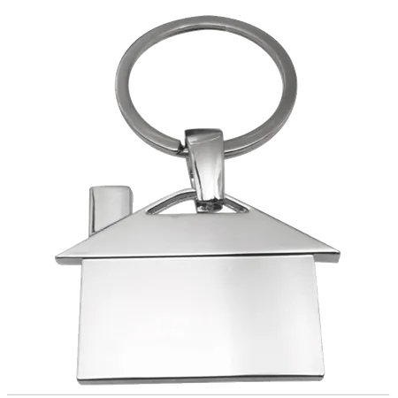House-Shaped Metal Keychain House-Shaped Metal Keychain - Custom Flying Discs