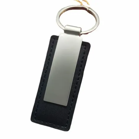 Rectangle Leather & Metal Keychain Rectangle Leather & Metal Keychain - Custom Flying Discs