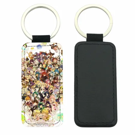 Curved Rectangle Leather Keychain - Custom Flying Discs