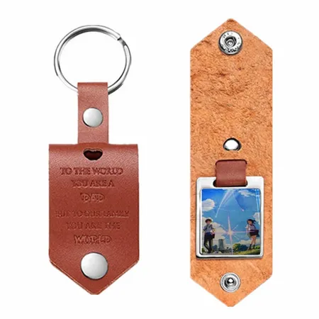 Artistic Laser Cut Leather Keychain - Custom Flying Discs