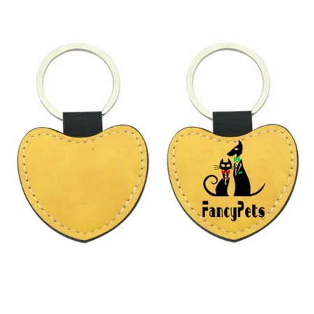 Full-Color Heart Leather Keychain - Custom Flying Discs