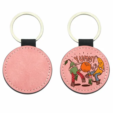Full-Color Circle Leather Keychain - Custom Flying Discs