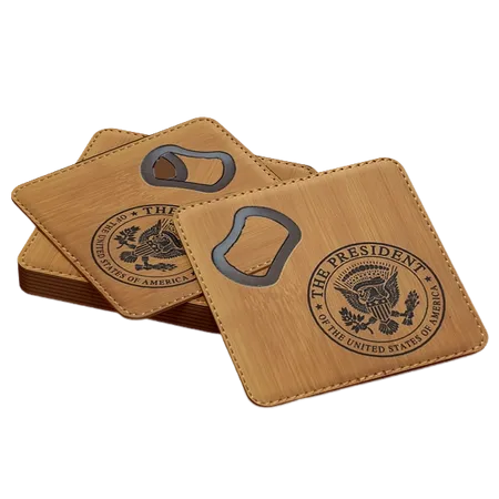 Leather Bottle Opener Coaster - Custom Flying Discs