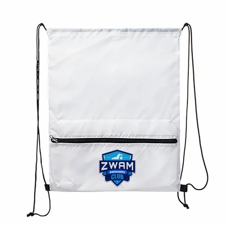 Zip Pocket Drawstring Bag Zip Pocket Drawstring Bag - Custom Flying Discs