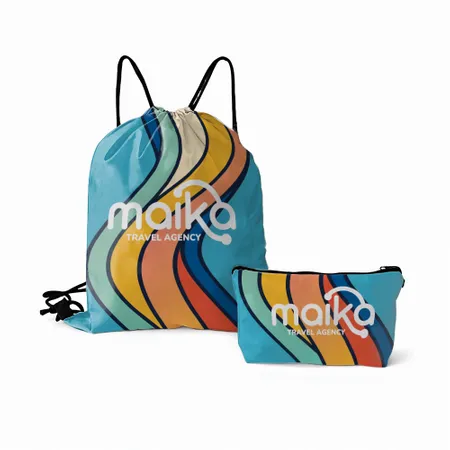 Drawstring Bag and Pouch Set Drawstring Bag and Pouch Set - Custom Flying Discs