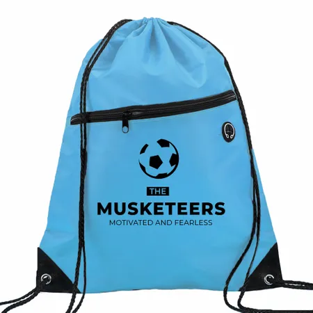 Zipper Drawstring Bag With Headphone Slots Zipper Drawstring Bag With Headphone Slots - Custom Flying Discs