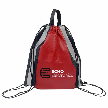Reflective Side-Strip Drawstring Bag Reflective Side-Strip Drawstring Bag - Custom Flying Discs