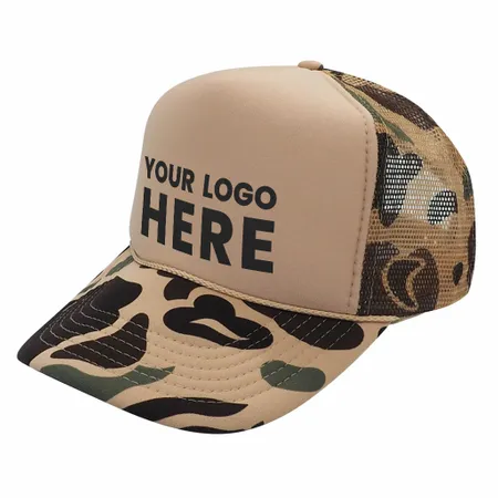 Nissun CPC - Foam Trucker Hat Camo, 5-Panel Camouflage Cap - Custom Flying Discs
