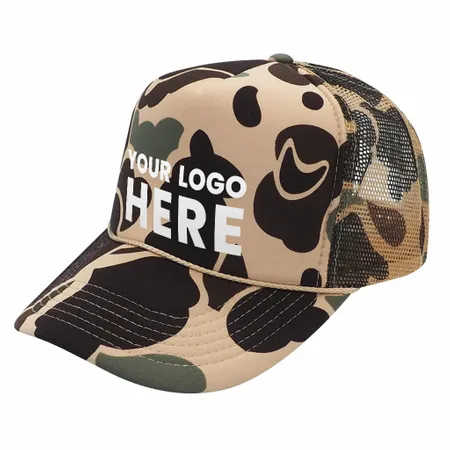 Nissun CSC - Foam Trucker Camo Hat, 5-Panel Camouflage Cap - Custom Flying Discs