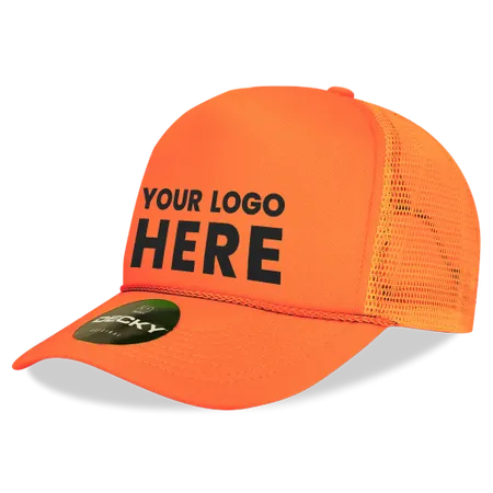 Decky 221 Neon Foam Trucker Cap, 5-Panel Mesh Back Hat - Custom Flying Discs