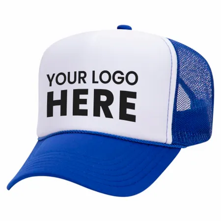 Otto 39-165 5-Panel High Crown Foam Trucker Hats - White Front Colors - Custom Flying Discs