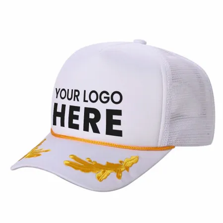Unbranded Captain Military Foam Trucker Hat with Gold Leaf - Custom Flying Discs